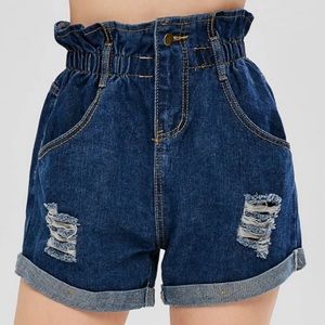 High rise mom jean shorts